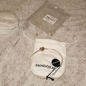 Pandora snake chain charm bracelet size 9